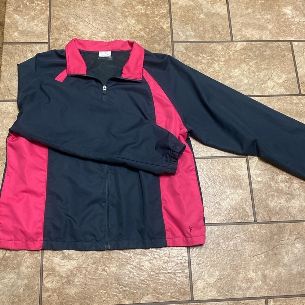 Women’s Size XL Danskin Now Black & Magenta Pink Windbreaker Gorpcore Athletic